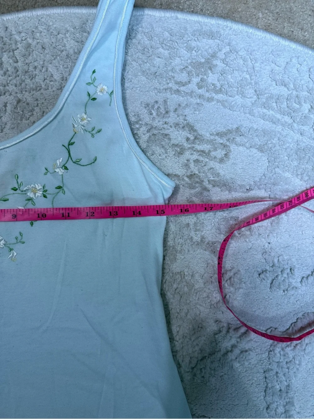 Oscar de la Renta Pink Label Nightgown S Mint Green Floral Embroidered Maxi